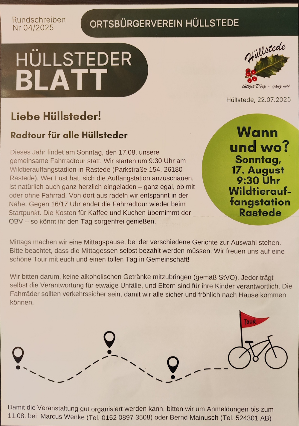 Rundschreiben 2025/04 ( Radtour )