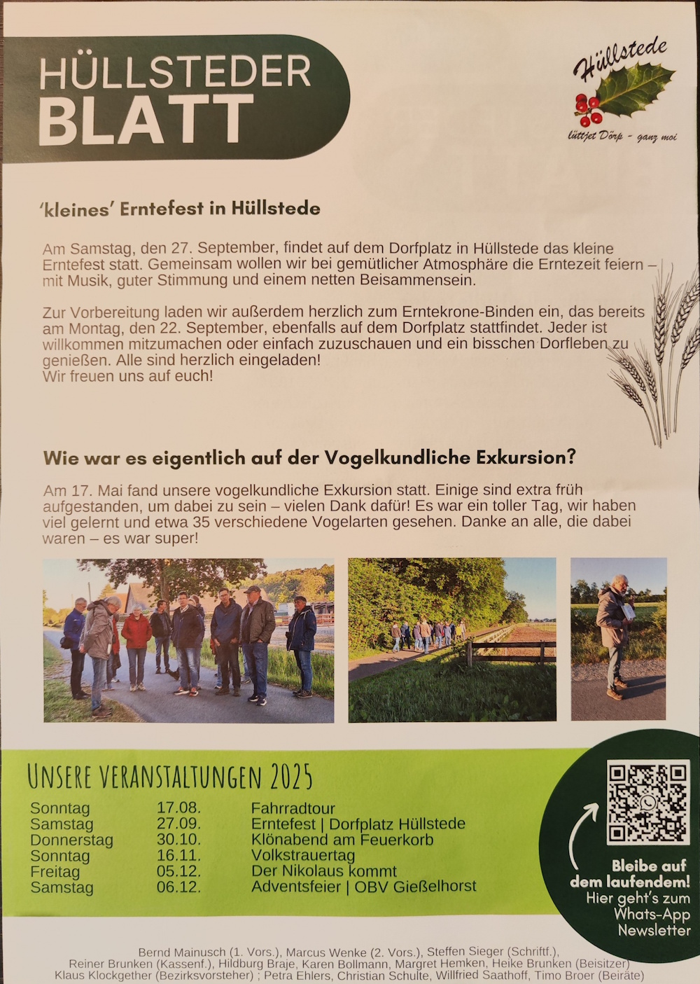 Rundschreiben 2025/04 ( Erntefest )